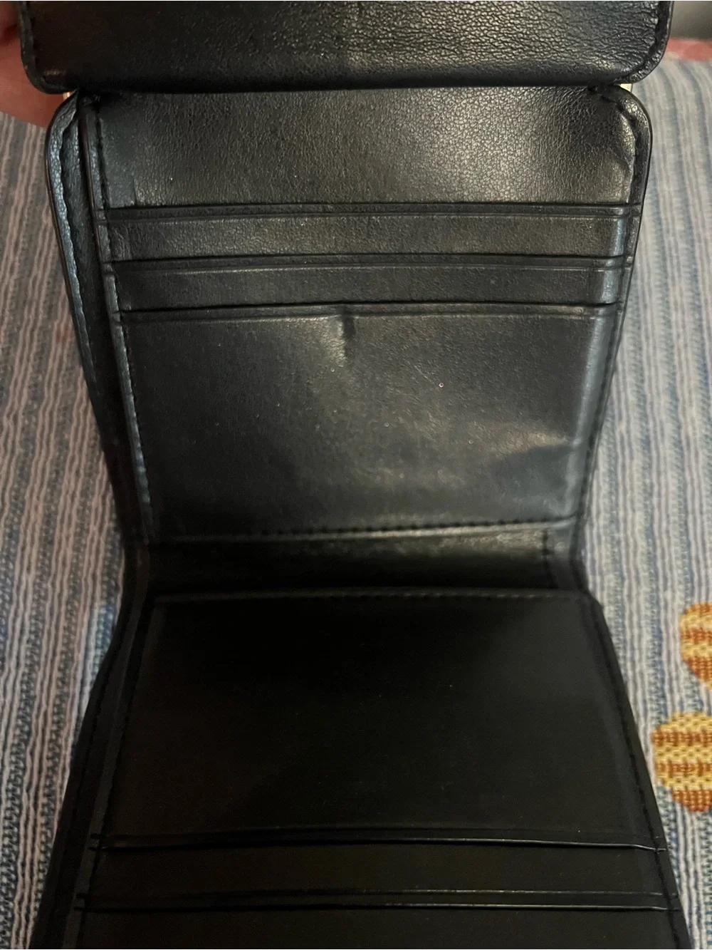 Coach Black Croc-Embossed Leather Wallet with Kiss-Lock - Picture 12 of 13